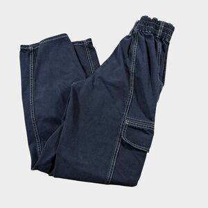 BDG Urban Outfitters Black Contrast Stitch Cargo Pants Womens W24 Skate Y2K